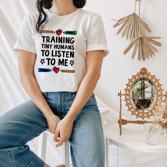 Training Tiny Humans To Listen To Me Retro T Shirt