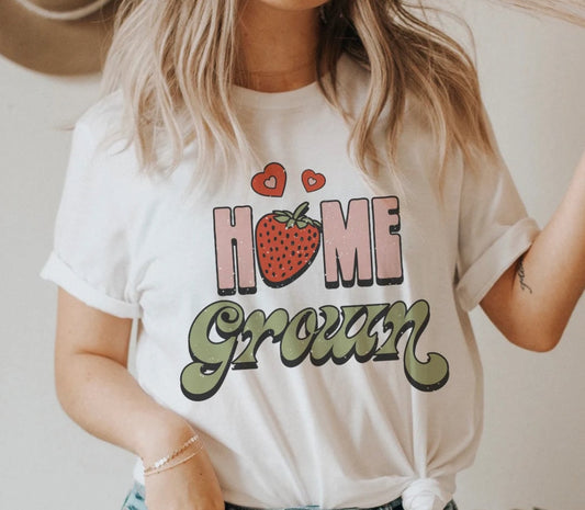 Home Grown Retro Strawberry T Shirt