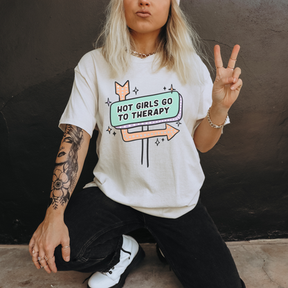 Hot Girls go to Therapy Retro T Shirt