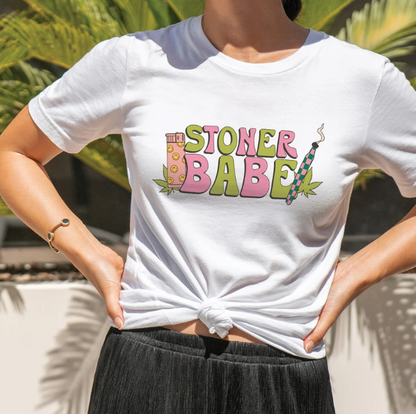 Stoner Babe Retro T Shirt