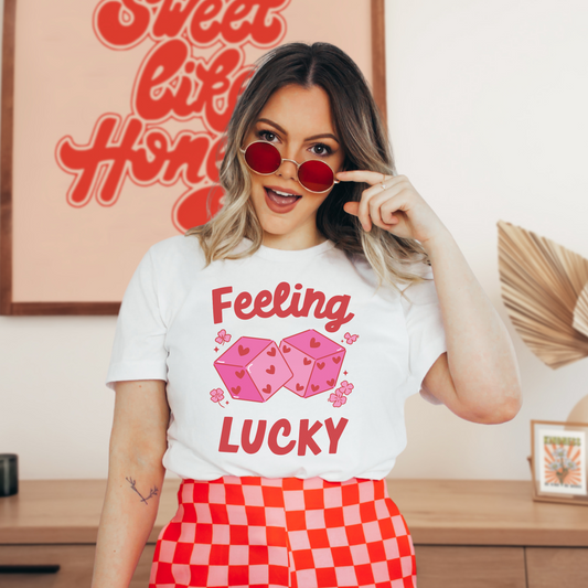 Feeling Lucky Retro T Shirt