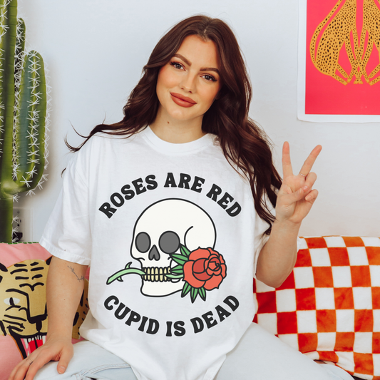 Roses Are Red Cupid is Dead Retro T Shirt