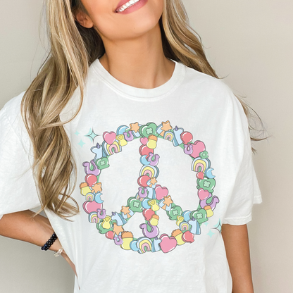 Retro Charm Peace Sign T Shirt